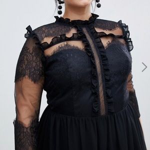 Chi Chi London Plus high neck midi dress